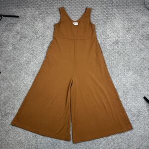 Mien Jumpsuit Womens Small Brown Wide Leg Lounge Lagenlook Boho Organic Minimal